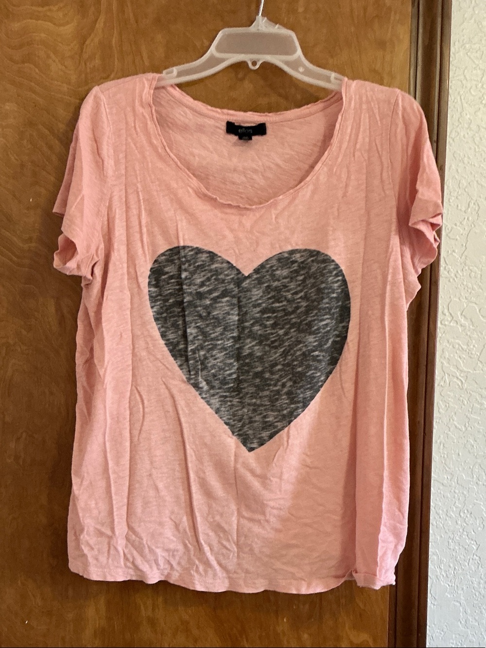 ellos Pink Short-Sleeve Tee with Charcoal Heart